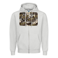 Dove Grey Longhorn Pattern Zipper Hoodie - CowhideDigitalArt