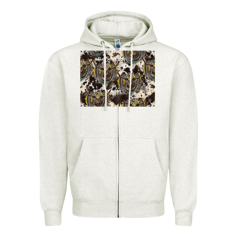 Longhorn Pattern Zipper Hoodie by CowhideDigitalArt | Teevron