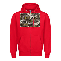 Red Longhorn Pattern Zipper Hoodie - CowhideDigitalArt