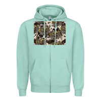 Seafoam Longhorn Pattern Zipper Hoodie - CowhideDigitalArt