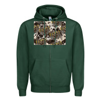 Sports Green Longhorn Pattern Zipper Hoodie - CowhideDigitalArt