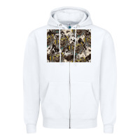 White Longhorn Pattern Zipper Hoodie - CowhideDigitalArt