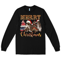 Black merry christmas trees Long Sleeve Tee - CowGirlArtShop