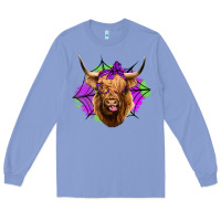 Colony Blue halloween highland cow Long Sleeve Tee - Jasminsmagicworld