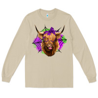 Mushroom halloween highland cow Long Sleeve Tee - Jasminsmagicworld