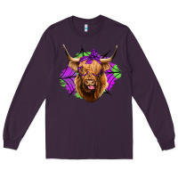 Plum halloween highland cow Long Sleeve Tee - Jasminsmagicworld