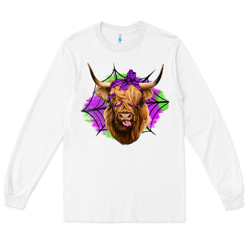 Halloween Highland Cow Long Sleeve Tee by Jasminsmagicworld | Teevron