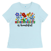 Baby Blue neurodiversity is beautiful Ladies Tee - Artiststas