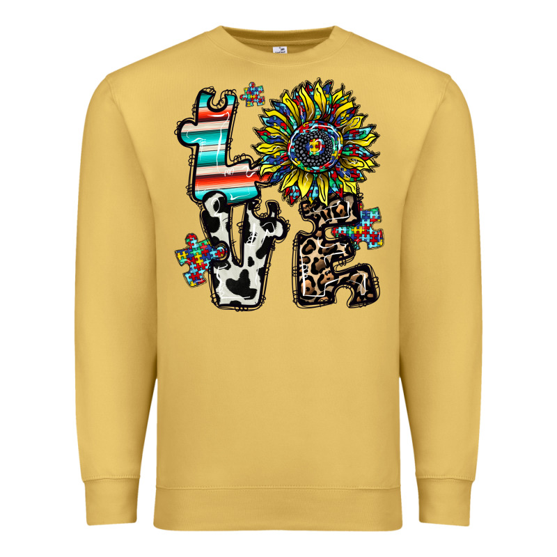 Love Autism Premium Sweatshirt by CowhideDigitalArt | Teevron