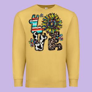 Love Autism Premium Sweatshirt Designed By Cowhidedigitalart