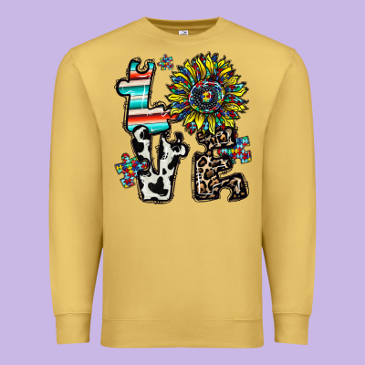 Love Autism Premium Sweatshirt Designed By Cowhidedigitalart