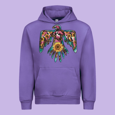 Pinky Western Sunflower Thunderbird Urban Hoodie Designed By Barkaloodesign