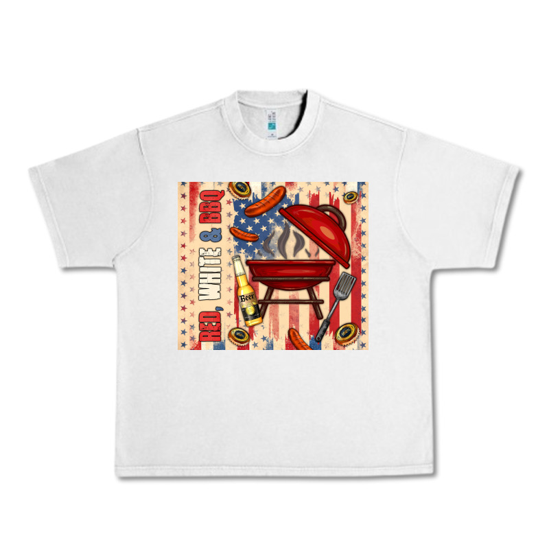 Red White And Bbq Usa Flag Urban Heavy Tee by TumblerDesignByShophia | Teevron