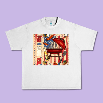 Red White And Bbq Usa Flag Urban Heavy Tee Designed By Tumblerdesignbyshophia