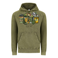 Vintage Olive Army coffee cups 4th of july Vintage Hoodie - HowdyJamesFarm