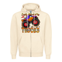 Sandshell Easily Distracted By Trucks Zipper Hoodie - CowhideDigitalArt
