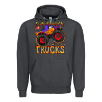 Smoke Easily Distracted By Trucks Zipper Hoodie - CowhideDigitalArt