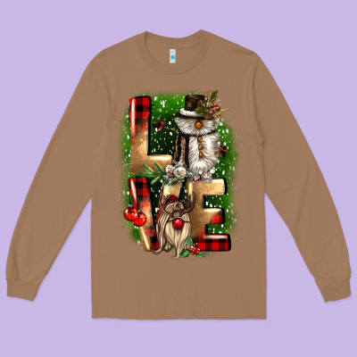 Love Snowman Gnome Long Sleeve Tee Designed By Cowgirlartshop