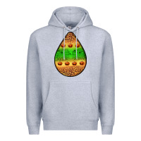 Heather Grey halloween pumpkin teardrop Premium Hoodie - BundleAndBundleShop