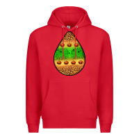 Red halloween pumpkin teardrop Premium Hoodie - BundleAndBundleShop