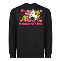 Black My first valentine's day unicorn Heavyweight Sweatshirt - FaDigitalArtStudio