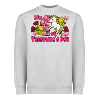 Heather Grey My first valentine's day unicorn Heavyweight Sweatshirt - FaDigitalArtStudio