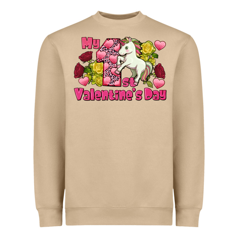 My First Valentine's Day Unicorn Heavyweight Sweatshirt by FaDigitalArtStudio | Teevron