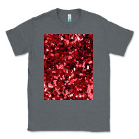 Charcoal Heather red glitter party sequins Classic Tee - lanVoArt