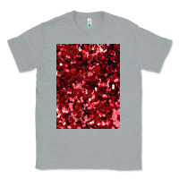 Heather Grey red glitter party sequins Classic Tee - lanVoArt