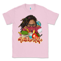Bubblegum Pink afro woman teacher life Classic Tee - NancyCooperArtShop