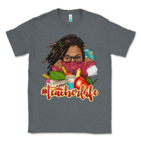 Charcoal Heather afro woman teacher life Classic Tee - NancyCooperArtShop