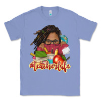 Colony Blue afro woman teacher life Classic Tee - NancyCooperArtShop