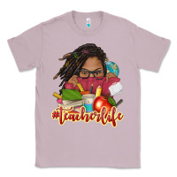 Lilac afro woman teacher life Classic Tee - NancyCooperArtShop