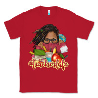 Red afro woman teacher life Classic Tee - NancyCooperArtShop