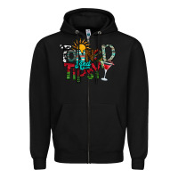 Black Tanned And Tipsy Zipper Hoodie - CowhideDigitalArt