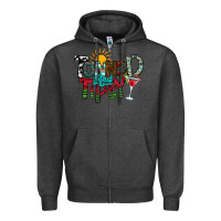 Charcoal Heather Tanned And Tipsy Zipper Hoodie - CowhideDigitalArt