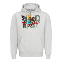 Dove Grey Tanned And Tipsy Zipper Hoodie - CowhideDigitalArt