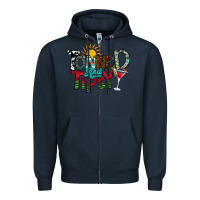 Navy Tanned And Tipsy Zipper Hoodie - CowhideDigitalArt