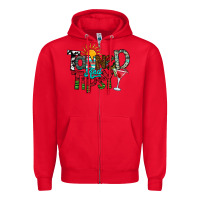 Red Tanned And Tipsy Zipper Hoodie - CowhideDigitalArt