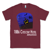 Burgundy 1886 Crescent Hotel Eureka Springs Arkansas USA Halloween Haunted Bat  Classic Tee - lanVoArt