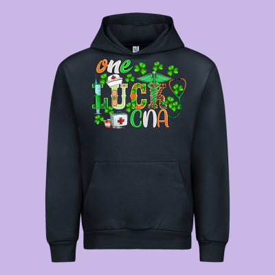 St.patricks One Lucky Cna  Nurse Urban Hoodie Designed By Barkaloodesign