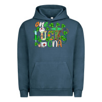Pigment Midnight Navy st.patricks one lucky cna  nurse Urban Hoodie - BarkalooDesign