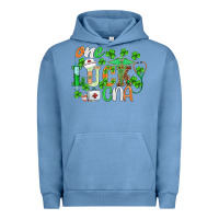 Pigment Pebble Blue st.patricks one lucky cna  nurse Urban Hoodie - BarkalooDesign