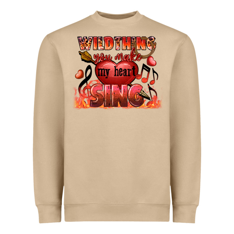 Valentine's Day Wild Thing You Make My Heart Sing Heavyweight Sweatshirt by FaDigitalArtStudio | Teevron