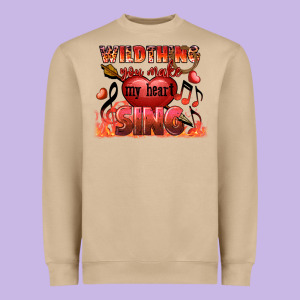 Valentine's Day Wild Thing You Make My Heart Sing Heavyweight Sweatshirt Designed By Fadigitalartstudio