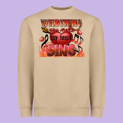 Valentine's Day Wild Thing You Make My Heart Sing Heavyweight Sweatshirt Designed By Fadigitalartstudio
