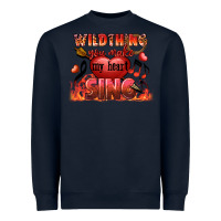 Navy Valentine's Day Wild Thing You Make My Heart Sing Heavyweight Sweatshirt - FaDigitalArtStudio