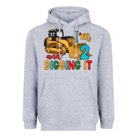Heather Grey i'm 2 and digging it Heavyweight Hoodie - Artiststas