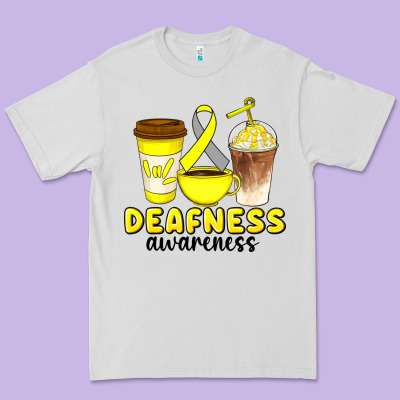 Deafness Awareness Coffee Cups Premium Tee Designed By Artiststas