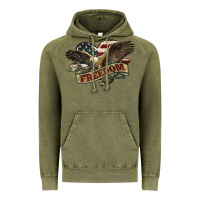 Vintage Olive Freedom America Eagle 4th of july Vintage Hoodie - HowdyJamesFarm